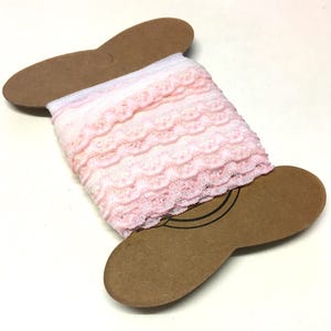5M Strickelastik, rosa und weiß gestrickt elastisch, weißer Knicker elastisch, rosa Guipure Rand elastisch, Dessous elastisch, Unterwäsche elastisch