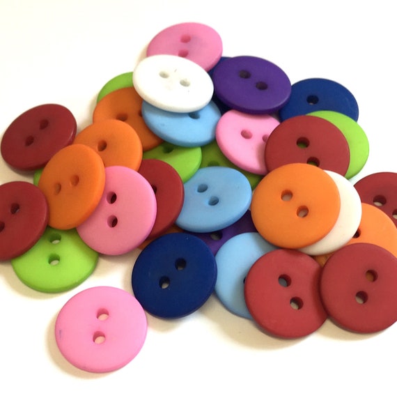 10, 15mm 24L Flat Round Buttons, Mixed Colour Round Buttons, Assorted  Buttons, Colourful Buttons -  Norway