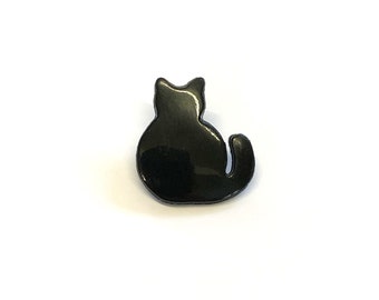 10,  18mm black cat buttons with a rear loop. novelty cat buttons, novelty black cat buttons