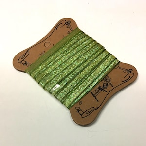 5 metres, green lurex ribbon, green christmas ribbon, 7mm green ribbon, sparkly ribbon, craft ribbon uk
