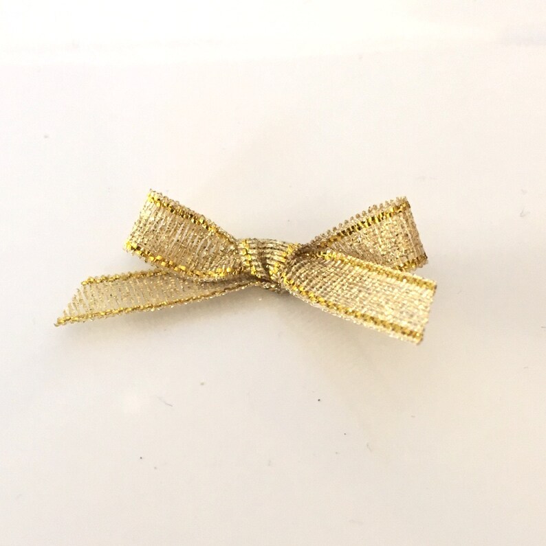 20 Gold Bows Gold Ribbon Bows Gold Lurex Bows 7mm Bows Etsy