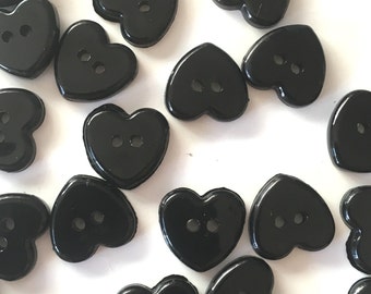 Lot De 10 Boutons Coeur 13mm Couleur Mixtes / Bouton