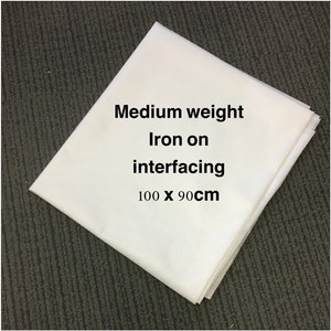 White Medium Weight Iron On Interfacing: 1 Metre (90cm Width)
