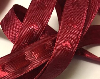 SHTGOI 1 rotolo da 10 m di nastro in cotone a forma di cuore, 10 mm di larghezza, in cotone, per matrimonio, San Valentino, per fai da te, regali, bouquet, confezione rosa