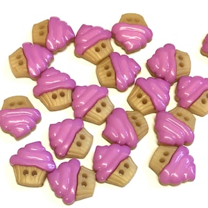 10 botões de cupcake lilás: design inovador para bolo, 15 mm