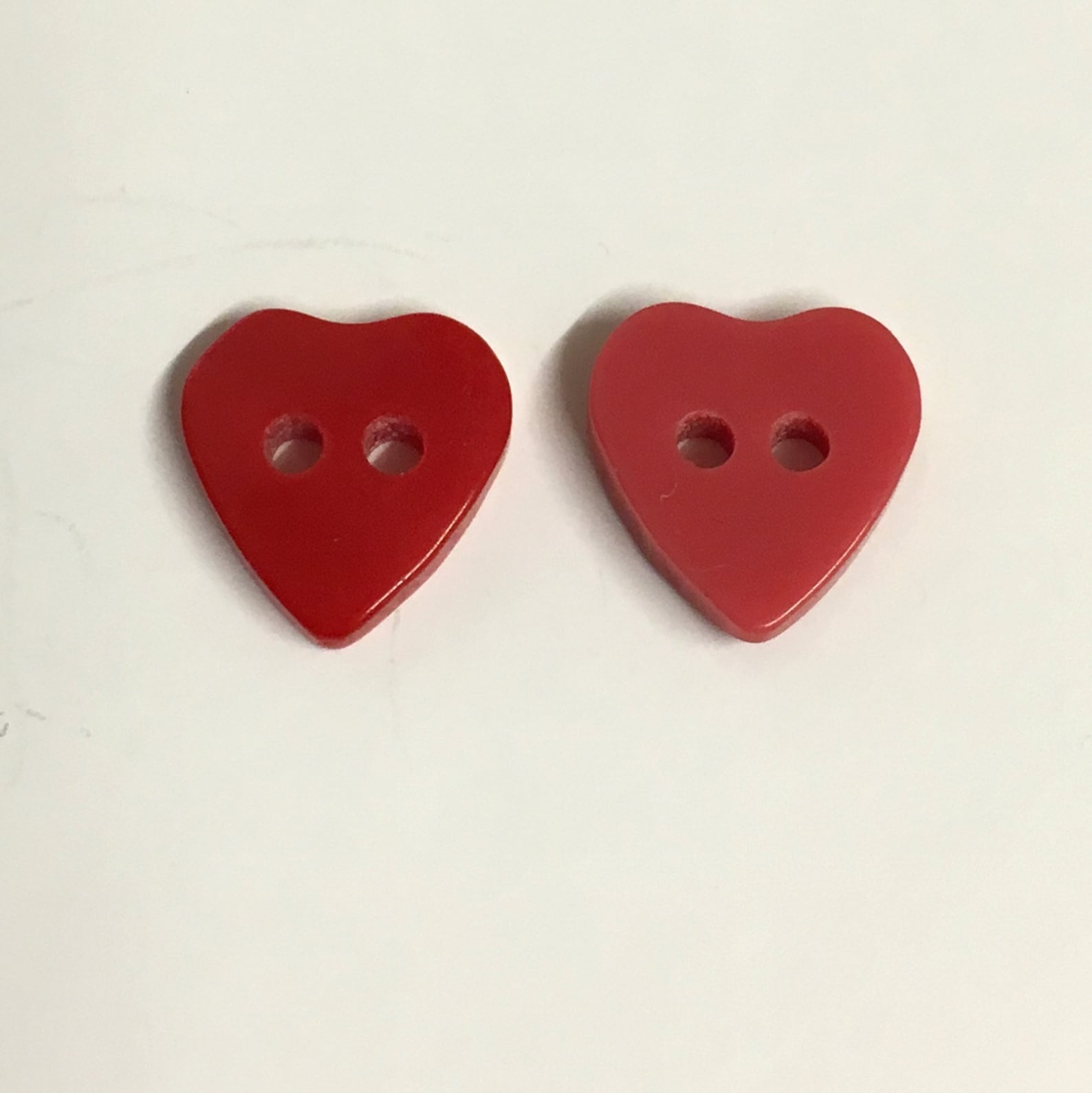 10 red heart buttons heart shaped buttons tiny buttons Etsy