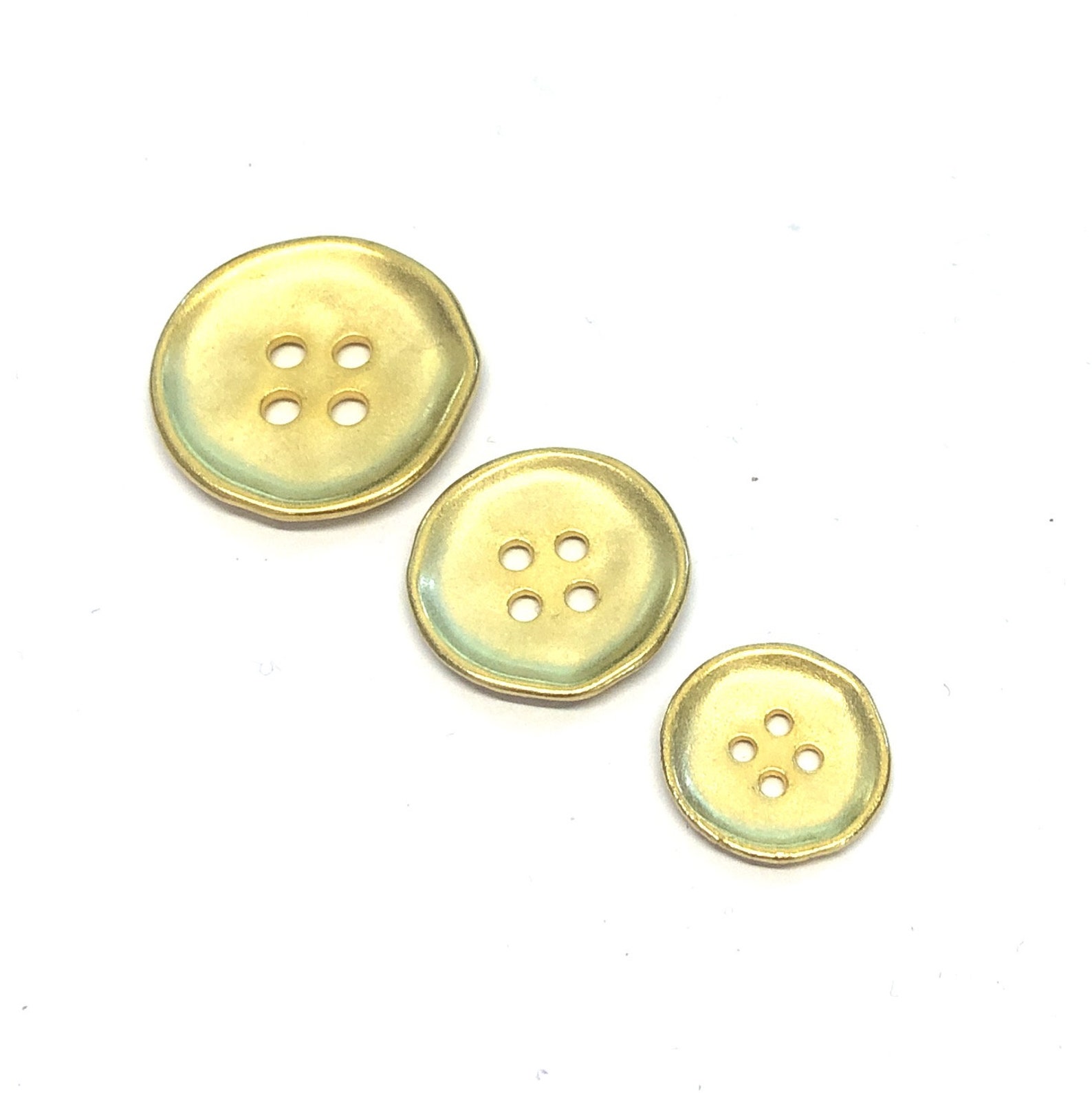 6 Hammered Effect Metal Gold Coat Buttons 4 Hole Metal Etsy