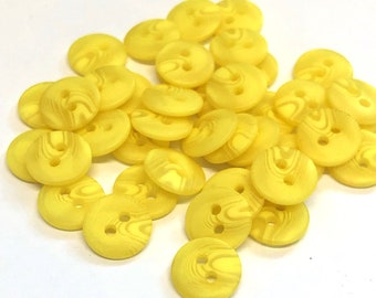 10, 12mm (20L) yellow variegated buttons, marbled buttons, pearl buttons,  opalescent buttons, shirt buttons, yellow variegated buttons