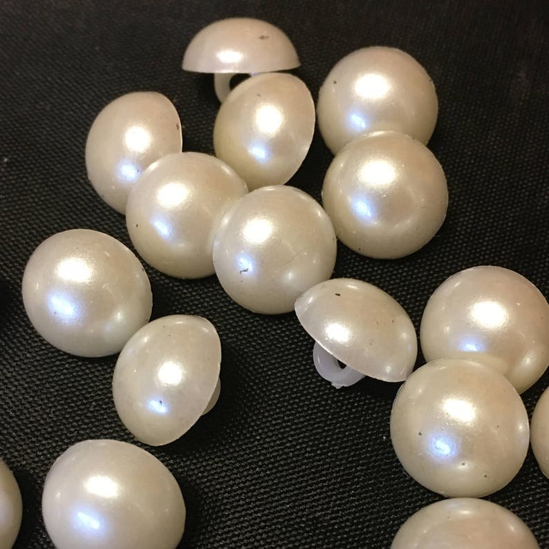 20 x 12 mm Gold Shimmer Plastic Buttons with a Rear Shank