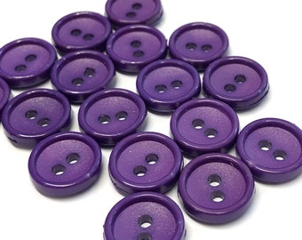 10, 14mm (22L) purple resin buttons, purple buttons, bright purple buttons, craft buttons, sweater buttons, buttons uk