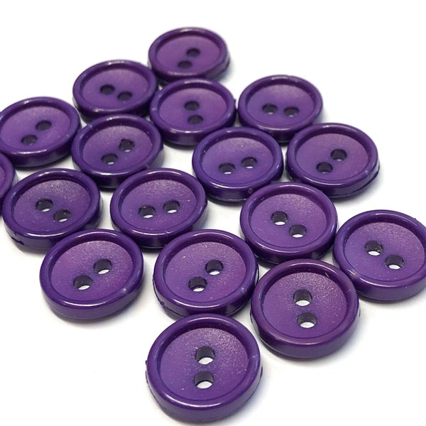10, 14mm (22L) purple resin buttons, purple buttons, bright purple buttons, craft buttons, sweater buttons, buttons uk
