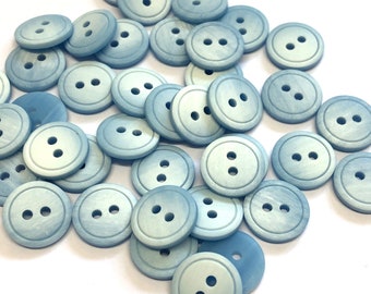 10 blue buttons, baby blue buttons, 15mm buttons, blue resin buttons, blue baby buttons, craft buttons, sewing buttons, light blue buttons