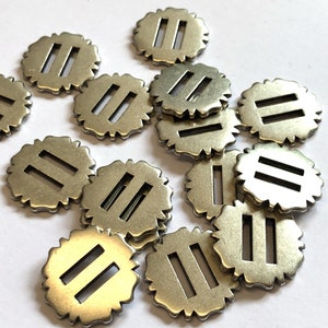 2 pack, 17mm aged silver metal fancy edge metal, ribbon sliders, bag making, metal buckles