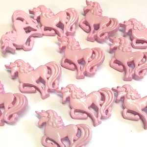 5 x 25mm pink unicorn buttons, magical unicorn buttons, novelty unicorn buttons, cute buttons, girly buttons