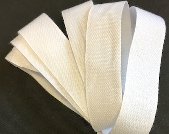 5 metres White Cotton Twill Tape: Sewing & Crafting