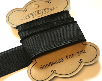 5 Metres Black Woven Flat Elastic - 25mm Wide