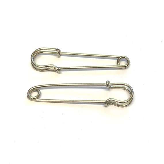 10PCS 5cm/2''Silver Stainless Steel Heavy Duty Safety Pins Extra Strong  Steel Metal Spring Lock Pin Fasteners for Blankets Skirts Kilts and DIY Art