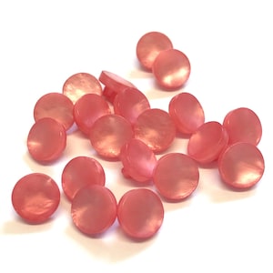 10, 10mm (16L) pink opalescent shank buttons, small pink buttons, pink shirt buttons, pink blouse buttons, the button shed