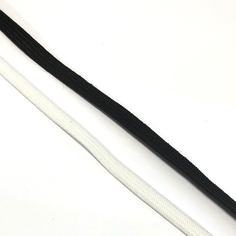 black flat elastic woven black elastic 5 metres of 7mm width black or white flat elastic mask making elastic flat elastic