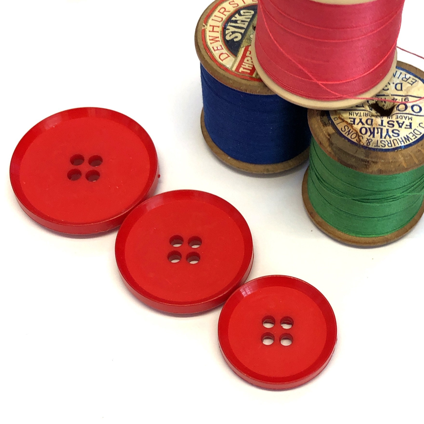 Giant RED Buttons, 6.5cm Super Xl Plastic Buttons, Extra Large Christmas  Buttons, Huge RED Button, 5x Super Sized Red Buttons, UK Shop, 