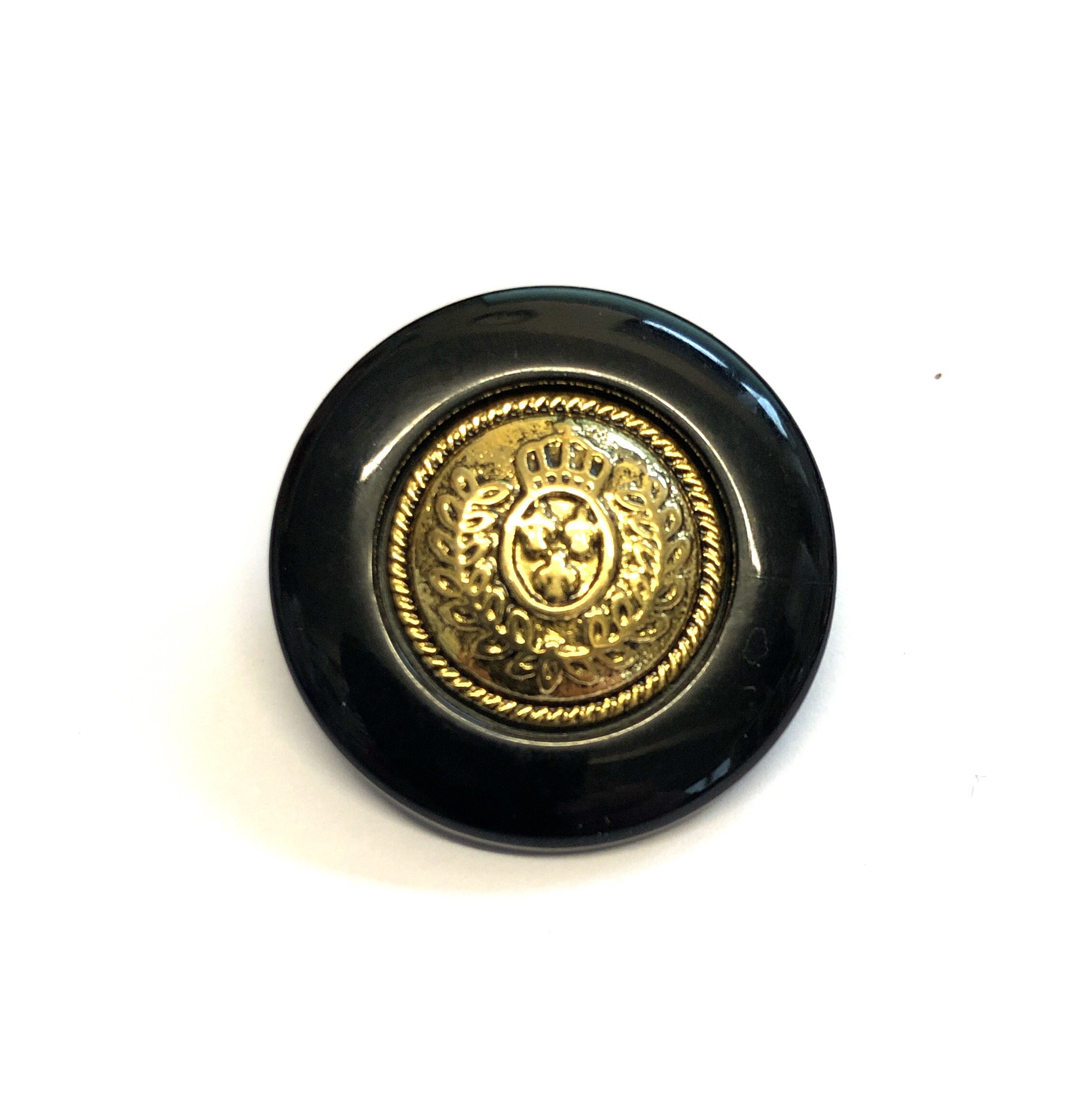 6 25mm 1 Inch Gold Coat of Arms Buttons With a Black Resin Etsy