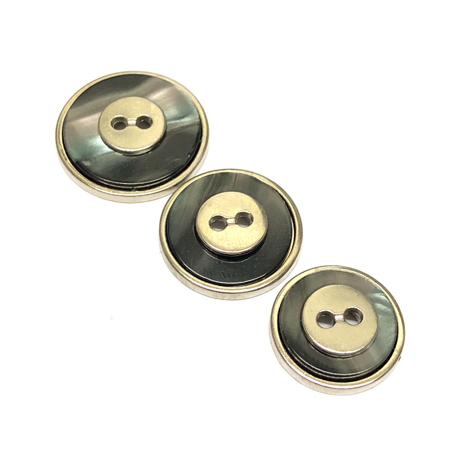 Buttons - 18mm 2-hole Marled Dome - Black Buttons - 18mm 2-hole Marled Dome - Black