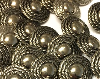 12 Shiny Silver Tone Plastic Ball Buttons 1/2