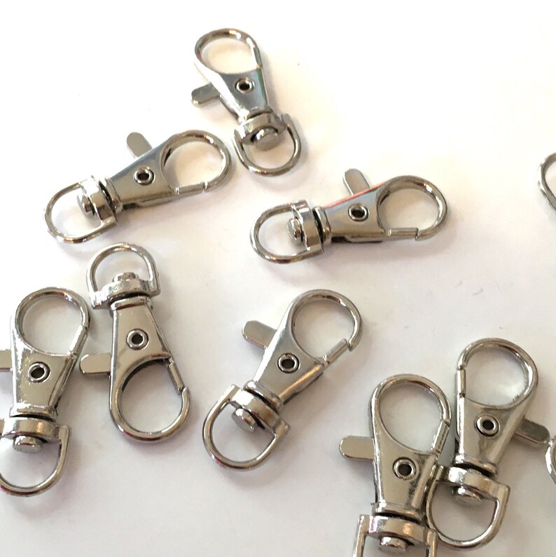 10 Silver Metal Swivel Clips Silver Lobster Clips Silver Etsy UK