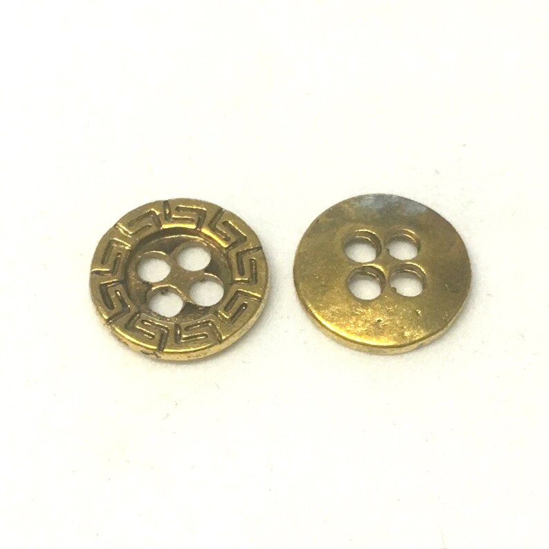 20 X Gold Metal Buttons Gold Buttons Round Buttons Vintage Etsy