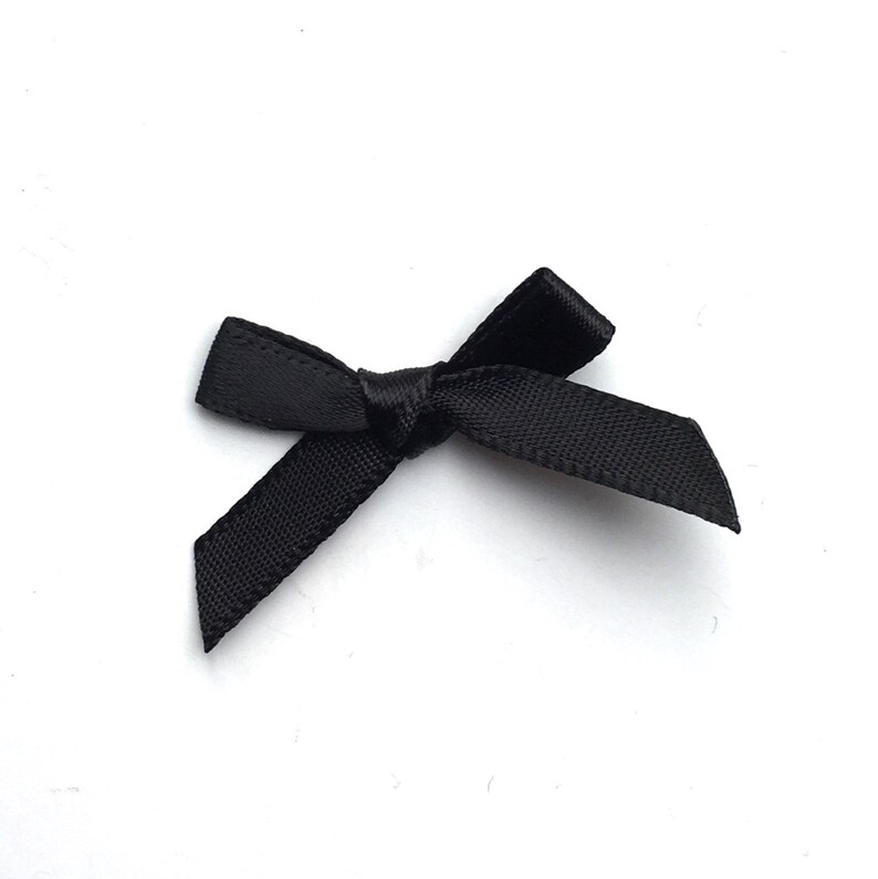 20 satin ribbon bows black ribbon bows black satin bows Etsy