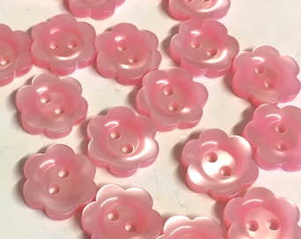Pretty Dress Button 716 in Diameter Set of 50 Bright Pink Crape Mrytle Vintage Buttons