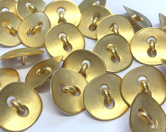 Bouton Ancien Vintage En Métal Doré Avec Motif Nœuds - Diamètre 2,2 Cm - Pour Couture Ou Déco