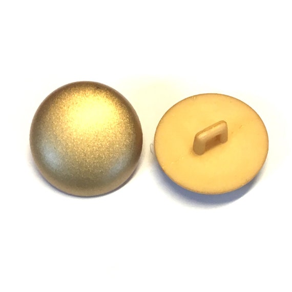 20 x 12mm gold shimmer plastic buttons with a rear shank