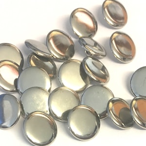 6er Pack, Metallknopf, silberne Knöpfe, silberne Metallknöpfe, 15mm Knopf, antiksilber Knöpfe, Manschettenknöpfe, glänzende Knöpfe, Vintage Knopf