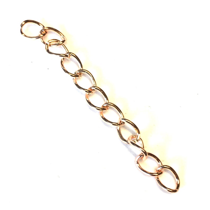 50 X Rose Gold Plated Extender Chains Extension Chains Rose Etsy