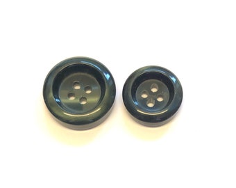 10, dark green opalescent buttons, choice of size, chunky green buttons