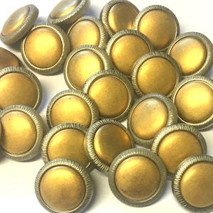 10 x gold and silver metallic buttons, gold plastic buttons, round buttons, gold buttons, shank buttons, vintage style, 15mm buttons