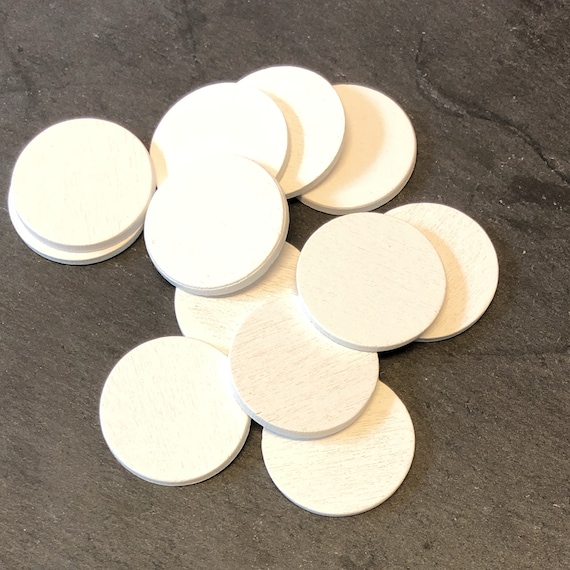 10 X 26mm Round Flat White Wooden Discs, White Wood Cabochons, Painted  White Discs, Craft Shapes, Wood Shapes 