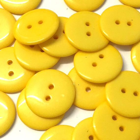 20 Yellow Buttons Yellow Resin Buttons 23mm Yellow Buttons Etsy