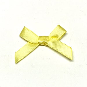 20, satin ribbon bows, lemon ribbon bows, yellow ribbon bows, lemon satin bows, yellow satin bows, craft supplies uk, bows uk, bulk bows