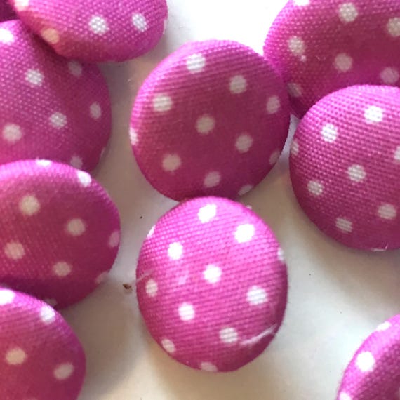 SPOTTY MIX COLOURS DOTTY HEART BUTTONS X 10