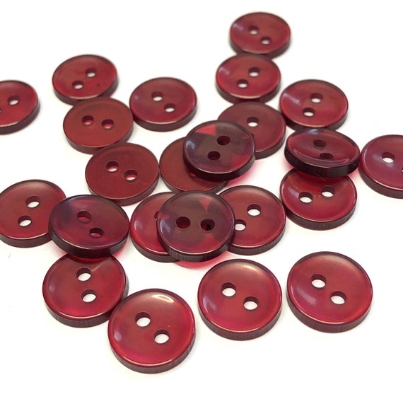 Buy 20, 11mm 18L Small Burgundy Buttons, Small Wine Buttons, 11mm Buttons, Small  Buttons, Baby Buttons, Sewing Buttons, Craft Buttons Online in India 