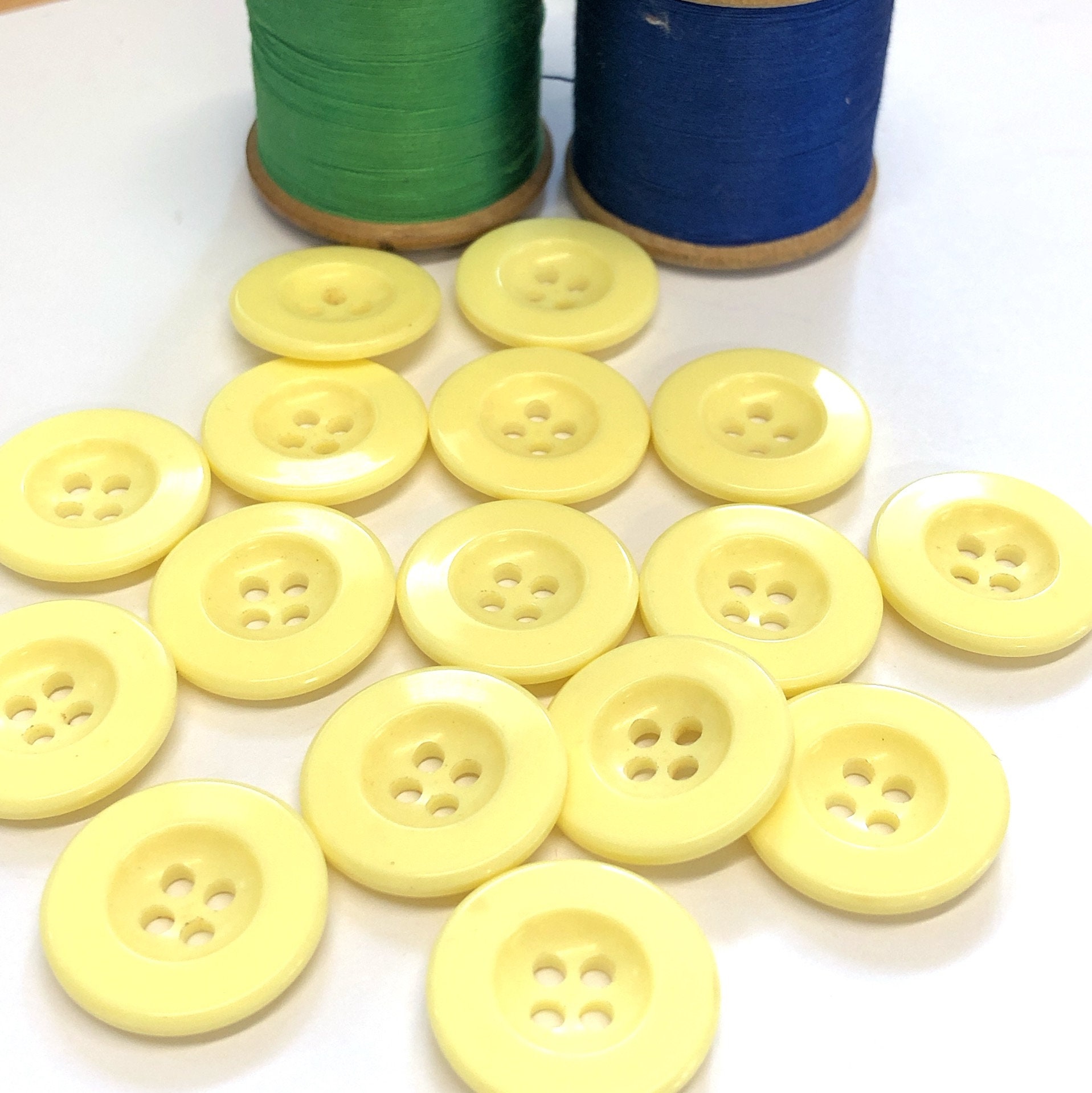 10 yellow buttons pale yellow buttons 4 hole buttons Etsy