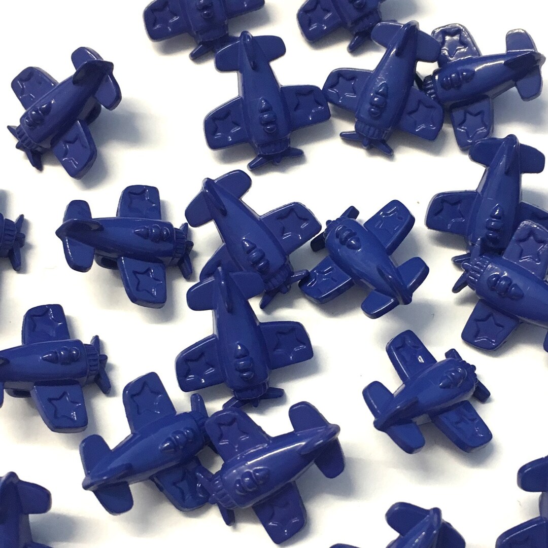10, Royal Blue Airplane Buttons, Plane Buttons, Baby Buttons, Aeroplane ...