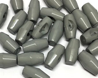 10pcs Grey Plastic Toggles: Children's Sweater Buttons