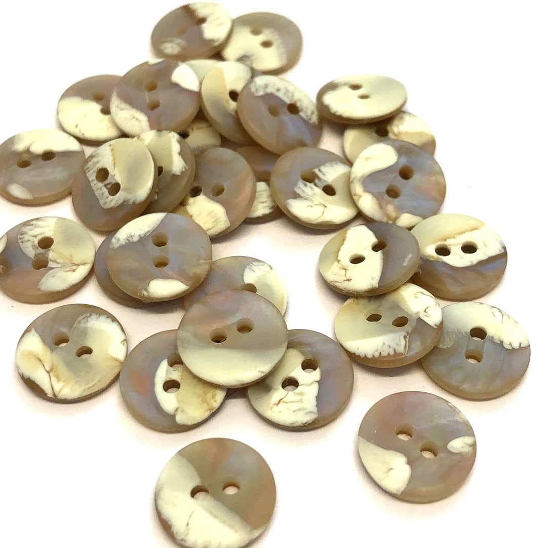 10pcs Beige Marble Resin Buttons: Shimmering Craft Sewing Buttons (12mm ...