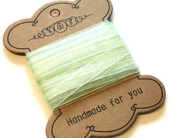 Fita de organza verde menta de 5 metros: fita de artesanato transparente de 10 mm