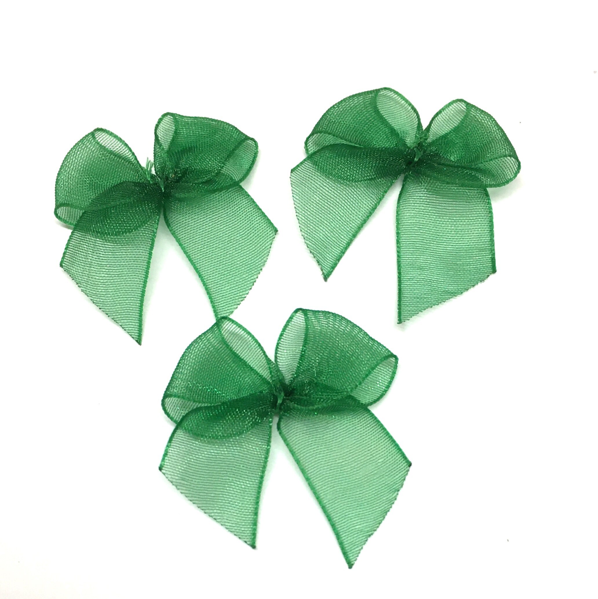 20 dark green organza bows green ribbon bows green bows Etsy