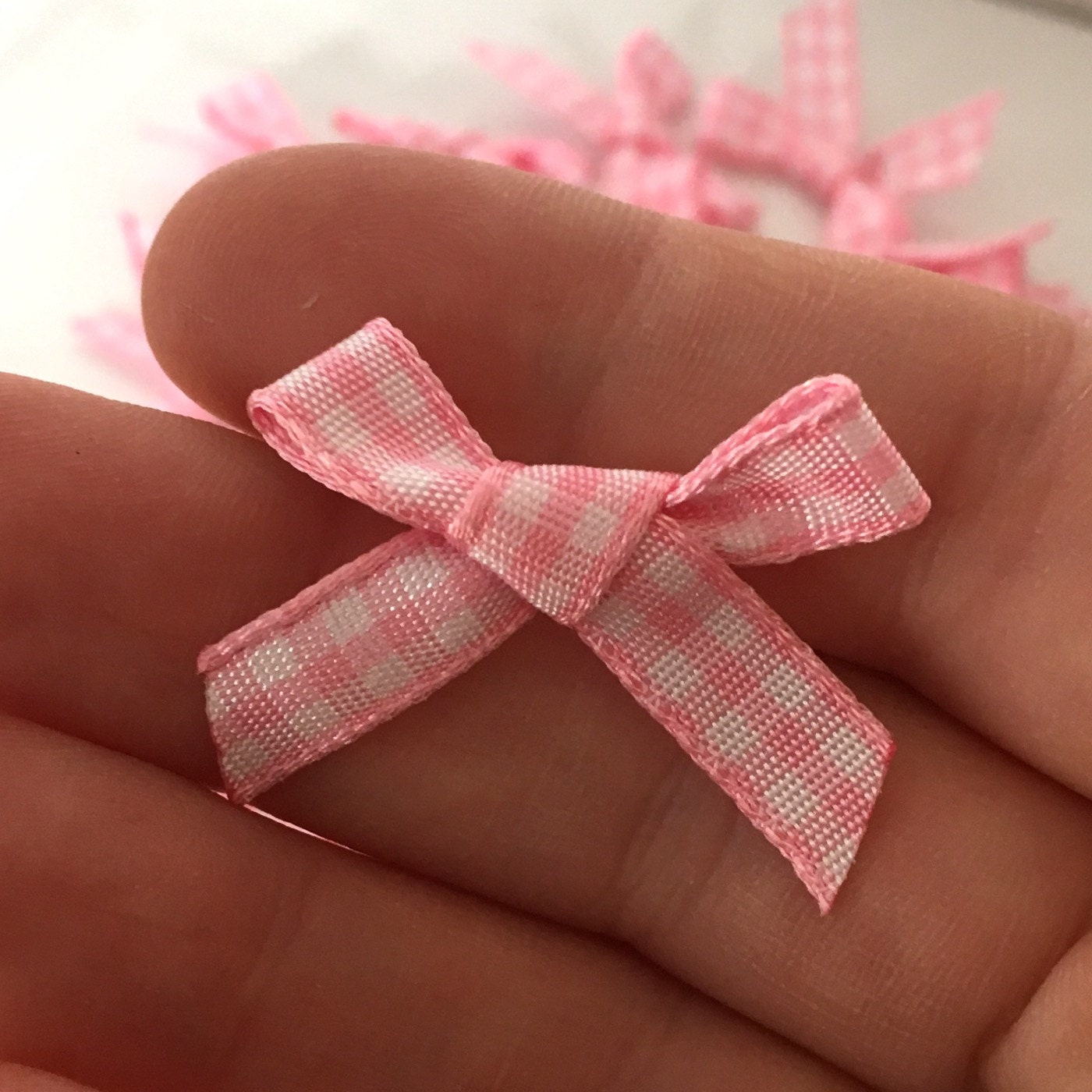 Set of Bows, Rosier and Pink Gingham