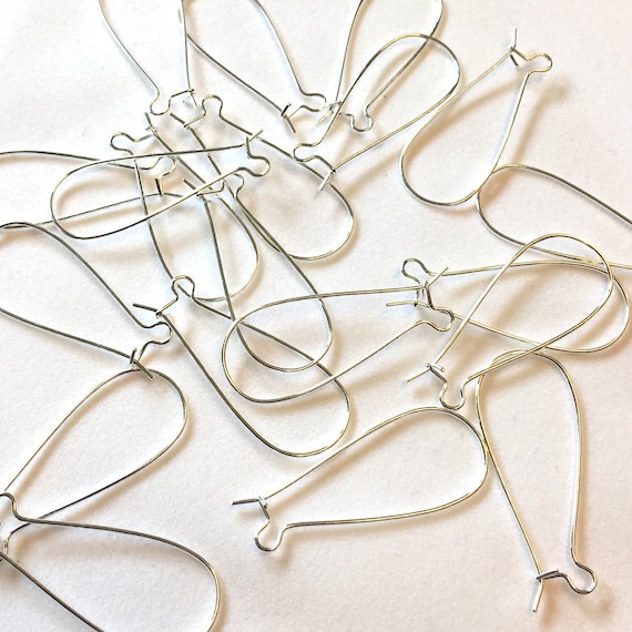 50 Kidney earring wires silver plated FS317
